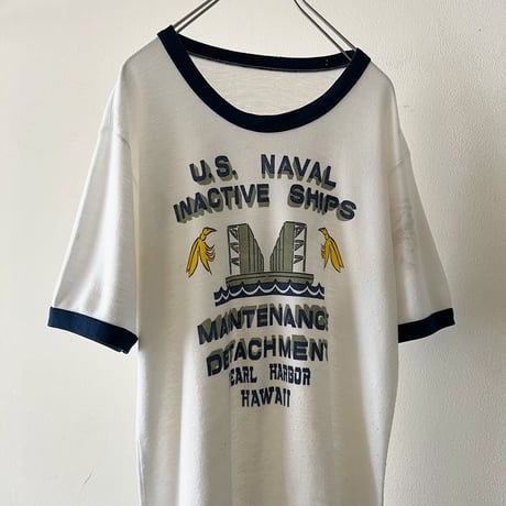 80-90's US Naval Print Ringer Tee