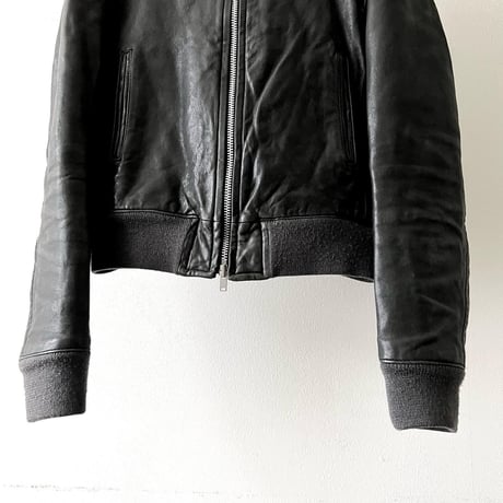 Old No Collar Short Leather JKT