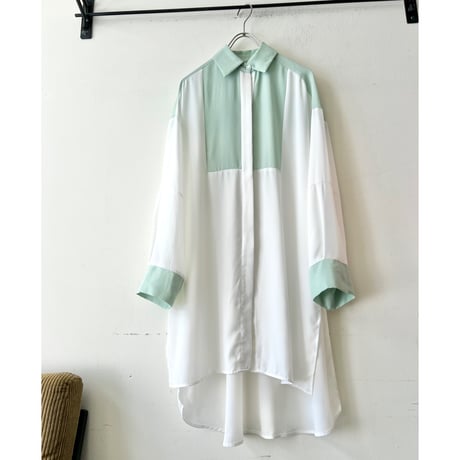 Mint Color Sheer Shirt Dress