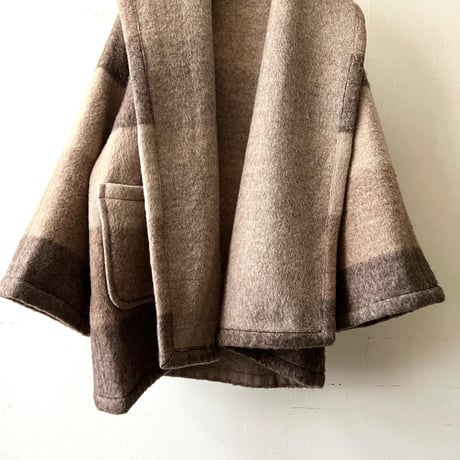Old Border Pattern Wool Mossa Open Coat