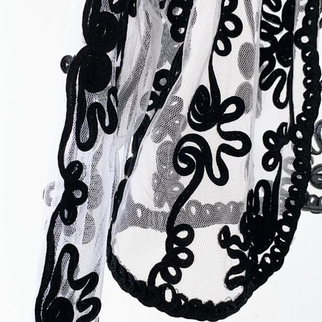 Embroidery Design See-through Short Bolero