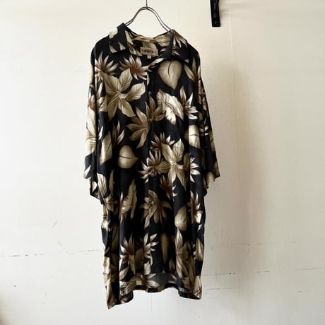 Vintage Botanical Pattern Rayon Shirt
