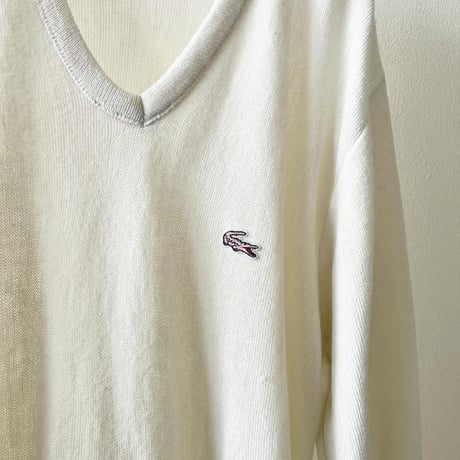 80's IZOD LACOSTE V-neck Acryl Knit Sweater (made in USA)