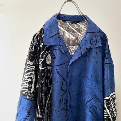 Vintage Face Drawing Art Pattern Shirt