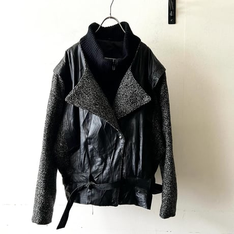 90's Leather & Wool Riders Design JKT