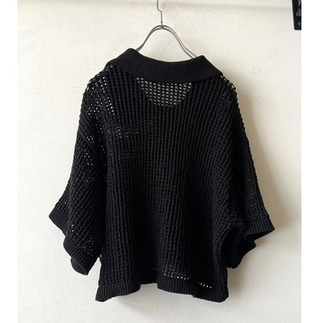 Mesh Knit Loose Silhouette Short Top