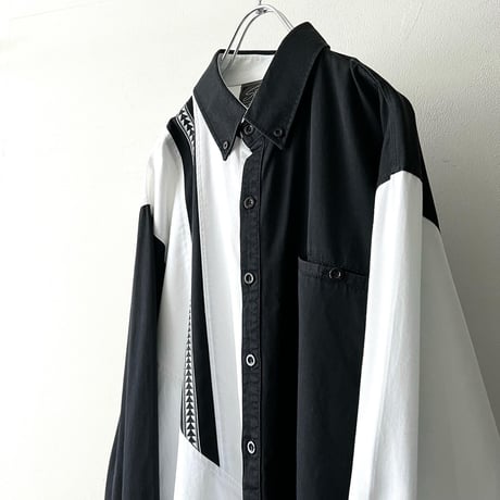 Vintage  Monochrome Asymmetry Design Shirt