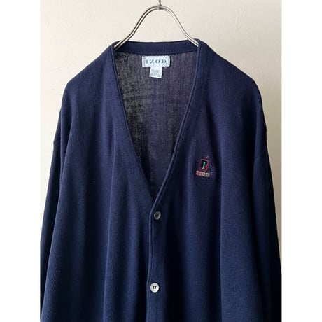 80-90's IZOD Embroidery Logo Acryl Knit Cardigan (made in USA)