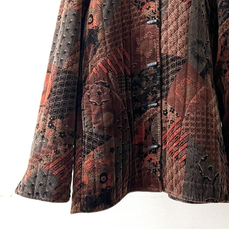 Vintage Geometric Patchwork Pattern Quilting China JKT