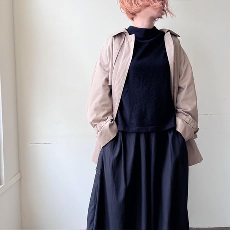 " Remake " Back Pleats Midi Trench Coat
