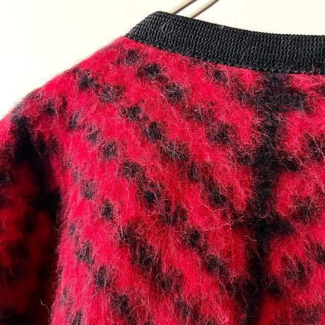 80-90's Euro Stripe Design Shaggy Wool JKT