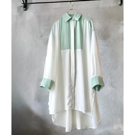 Mint Color Sheer Shirt Dress