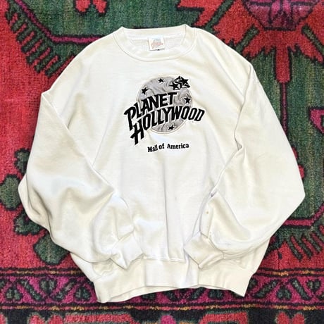 90's Planet Hollywood Embroidery & Patch Big Logo Sweat (made in USA)