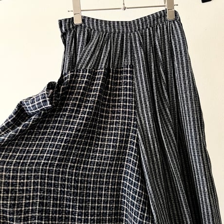 80's tricot COMME des GARCONS Crazy Check Pattern Wide Pants