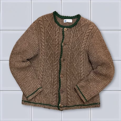 Euro Vintage Aran Knit Cardigan