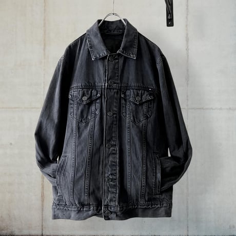 90-00's Black Dyed Damage Denim JKT