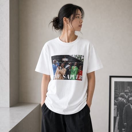 Unisex T-Shirt / W01（サプールを象徴するSAP CHANO の傑作・ ボディカラー＝白、黒、茶）