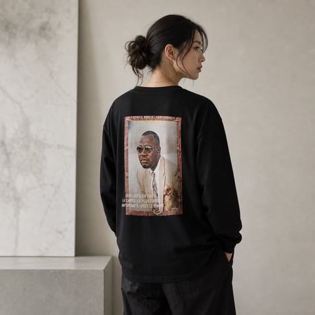 Unisex LONG T-Shirt / L01（ ポートレート・ボディカラー＝黒）