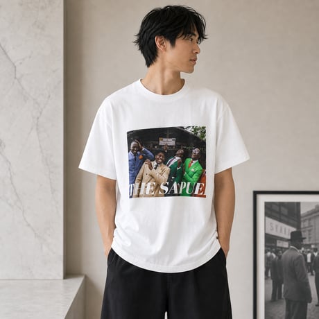 Unisex T-Shirt / W01（サプールを象徴するSAP CHANO の傑作・ ボディカラー＝白、黒、茶）
