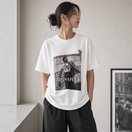 Unisex T-Shirt / （サプールを象徴するSAP CHANO の傑作・ ボディカラー＝白）