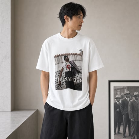 Unisex T-Shirt / （サプールを象徴するSAP CHANO の傑作・ ボディカラー＝白）