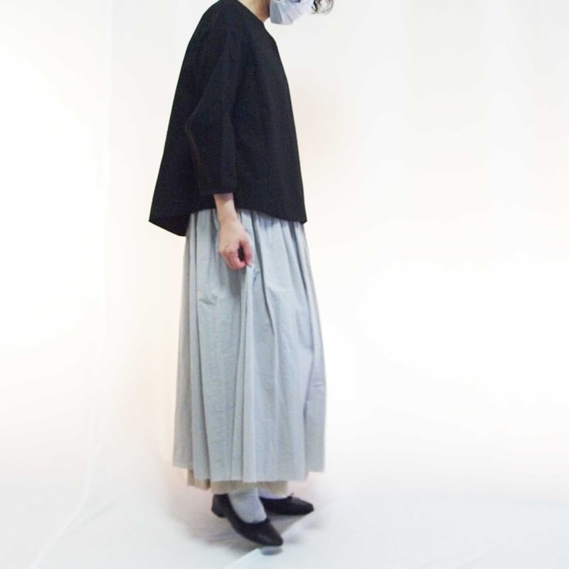 タイプライターギャザースカート＜19112A-SK＞ | white shirt, scale &