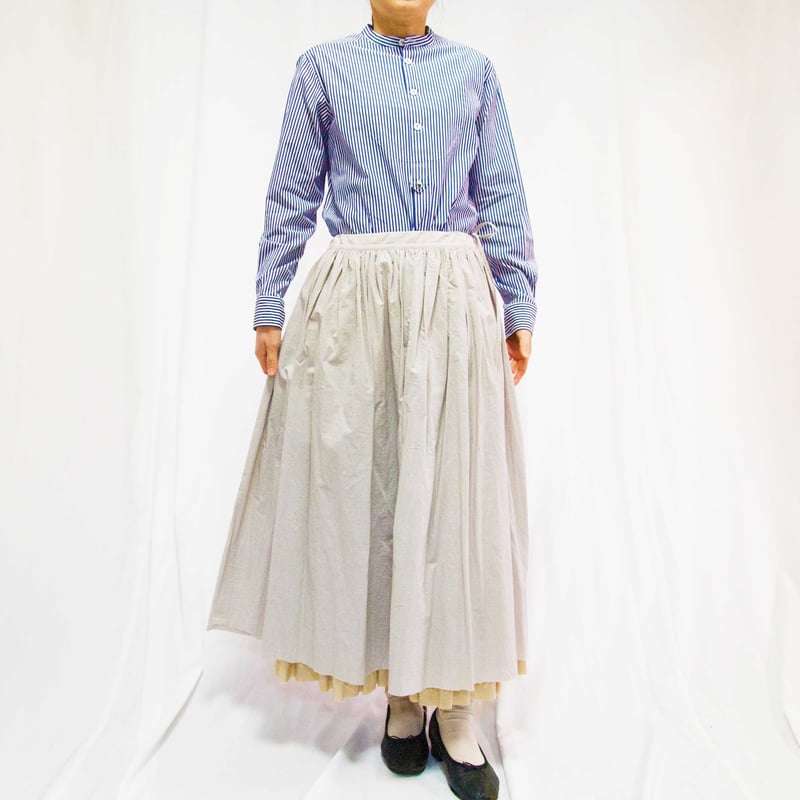 タイプライターギャザースカート＜19112A-SK＞ | white shirt, scale &