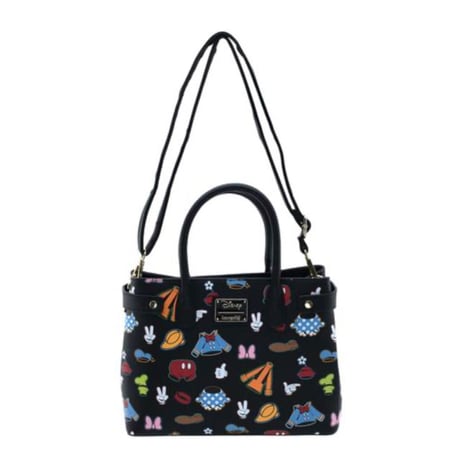 【USA直輸入】DISNEY　 ショルダー　バッグ　ようふく　パターン　　クロスボディーバッグ　ディズニー　バッグ　ラウンジフライ　loungefly　ミッキー　ミニー　グーフィー