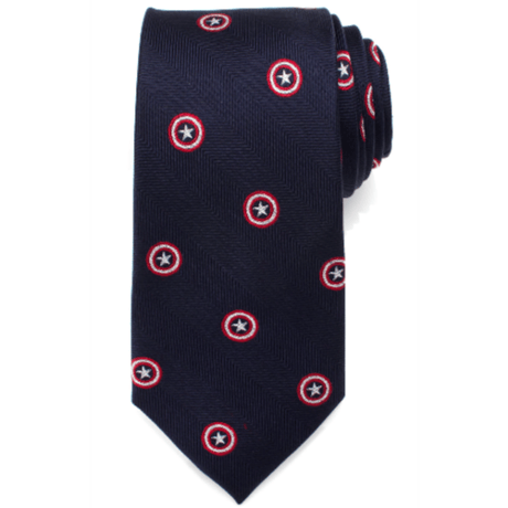 【USA直輸入】MARVEL　キャプテンアメリカ　ネイビー　ネクタイ　シルク　cufflinks　カフリンクス　マーベル　Captain America　アパレル　スーツ