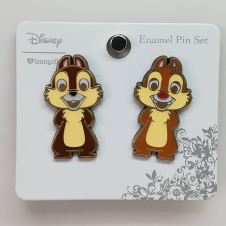 【USA直輸入】DISNEY　チップ　デール　エナメル　ピン　2個セット　ピンズ　ピンバッジ　ディズニー　Chip N Dale　チップ＆デール