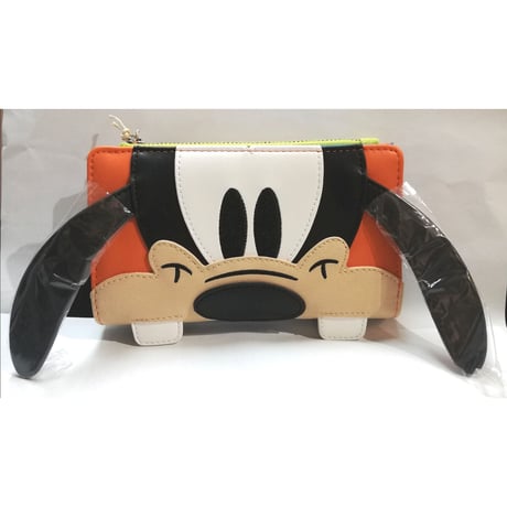 【ＵＳＡ直輸入】 DISNEY　グーフィー　顔アップ　折りたたみ 長財布　 ラウンジフライ　LOUNGEFLY　財布　サイフ　ウォレット　カードケース　ディズニー　GOOFY