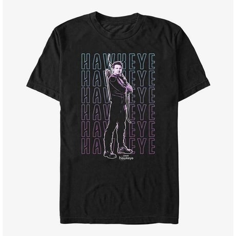 【USA直輸入】MARVEL　ホークアイ　HAWKEYE　ロゴ　Tシャツ　マーベル　ドラマ　ディズニープラス　Disney+　クリント バートン　Mサイズ