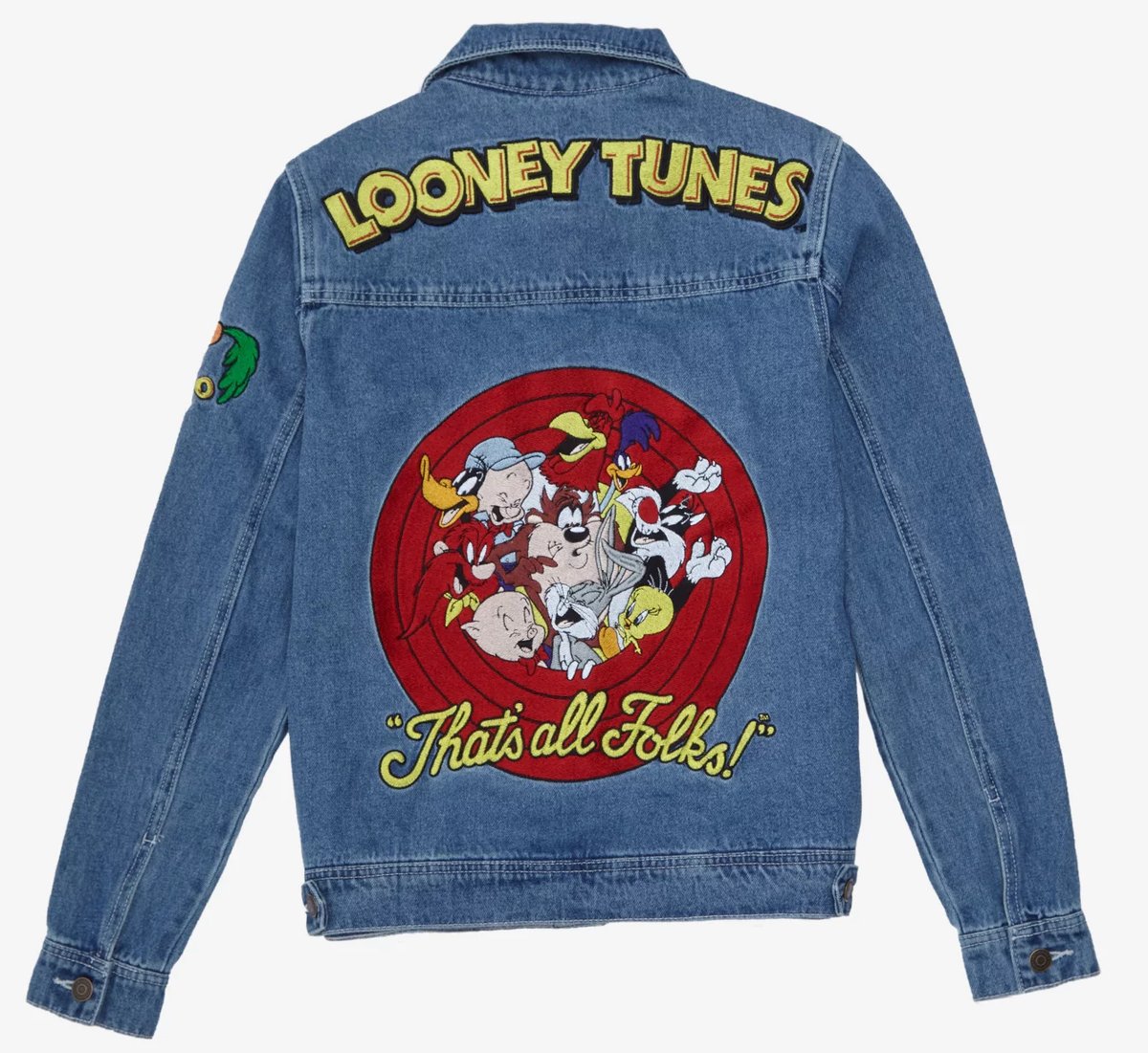 【USA直輸入】LOONEY TUNES　ルーニーチューンズ　デニム ジャケット　Gジャン　アウター　by Cakeworthy　 バックスバニー・トゥイ―ティ・シルベスター・ロードランナー・タズ