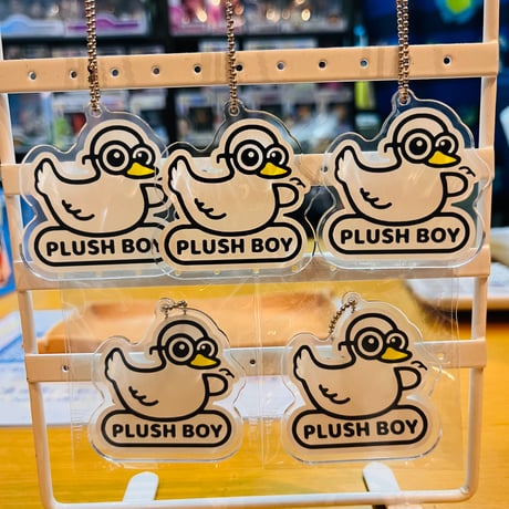 【オリジナル商品】Plush Boy オリジナル　キャラクター　【アヒル（仮）】　アクリル　キーチェーン　キーホルダー  　アクキー　ベーシック　白　ホワイト