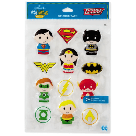 【USA直輸入】DCコミックス　 ittybittys　ステッカー　12種×2枚セット　hallmark　ホールマーク　DC　シール　バットマン　スーパーマン　アクアマン　フラッシュ