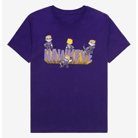 【USA直輸入】MARVEL　ホークアイ　HAWKEYE　ロゴ　Tシャツ　マーベル　ドラマ　ディズニープラス　Disney+　カートゥーン調