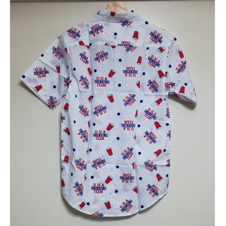 【USA直輸入】USA　ドリンキングチーム　　ボタンダウンシャツ　シャツ　半袖 　 USA drinking team