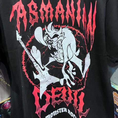 【USA直輸入】　　LOONEY TUNES　タズ　モンスターロック　バックプリント　Tシャツ　Lサイズ　カートゥーン　ワーナーブラザーズ　ルーニーチューンズ　タズマニアンデビル　ルーニーテューンズ