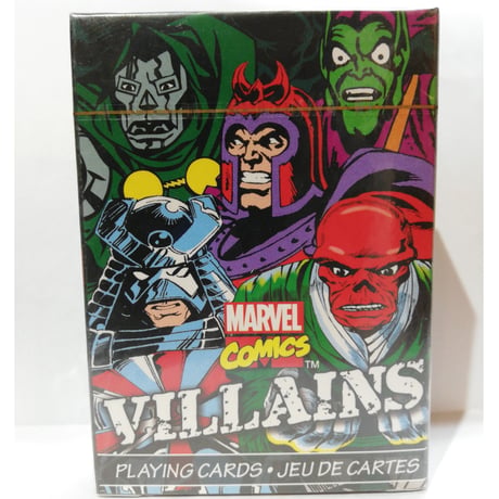 【ＵＳＡ直輸入】MARVEL　ヴィランズ　コミック　トランプ　プレイングカード　マーベル　レッドスカル　マグニート　ドゥーム　グリーンゴブリン　シルバーサムライ　ビランズ　悪者