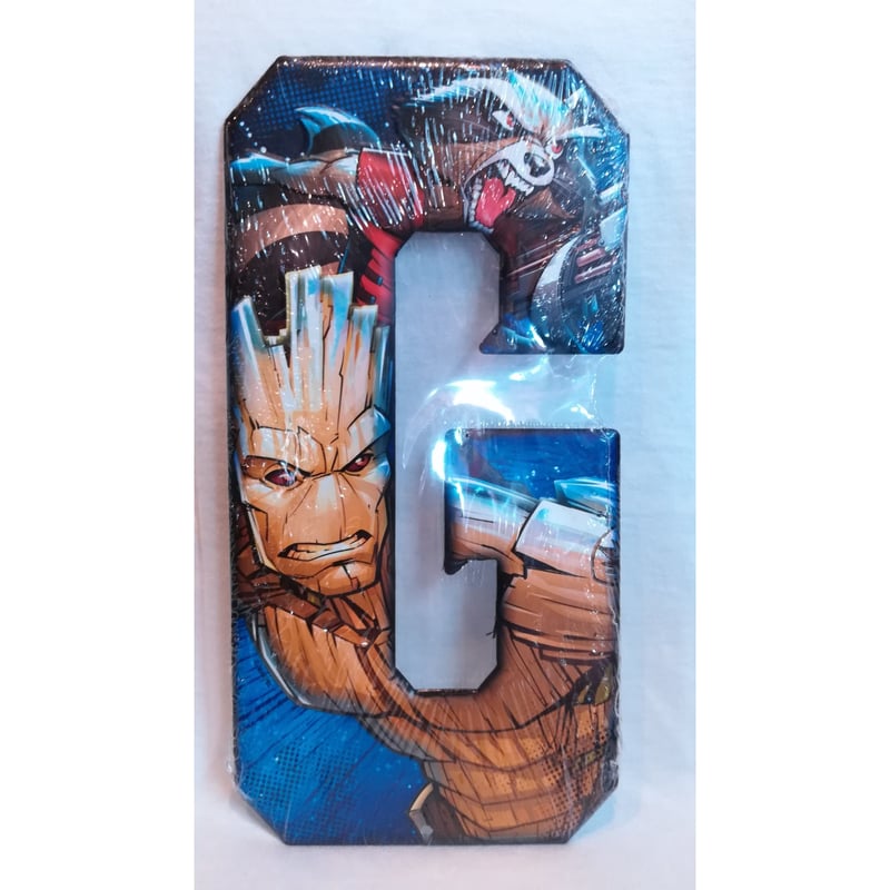 USA直輸入】MARVEL DC アルファベット ヒーロー ブリキ看板 文字 ロゴ