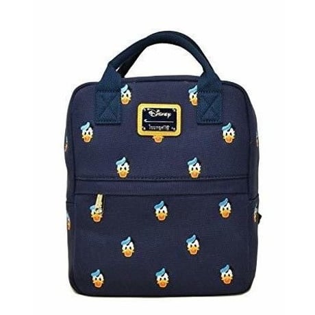 【USA直輸入】DISNEY　ドナルドダック　フェイス　総柄　ミニ　バックパック　リュック　ディズニー　ラウンジフライ　 Loungefly　ドナルド　 バッグ　ディズニー　ショルダーバック