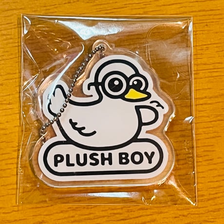 【オリジナル商品】Plush Boy オリジナル　キャラクター　【アヒル（仮）】　アクリル　キーチェーン　キーホルダー  　アクキー　ベーシック　白　ホワイト