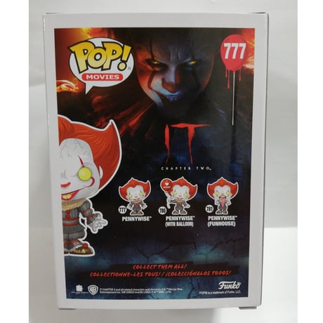 【USA直輸入】ＰＯＰ！　IT  イット “それ”が見えたら、終わり。　ペニーワイズ　ノーマル　にっこり　777　ポップ　FUNKO　ファンコ　フィギュア　IT2　ホラー　ピエロ