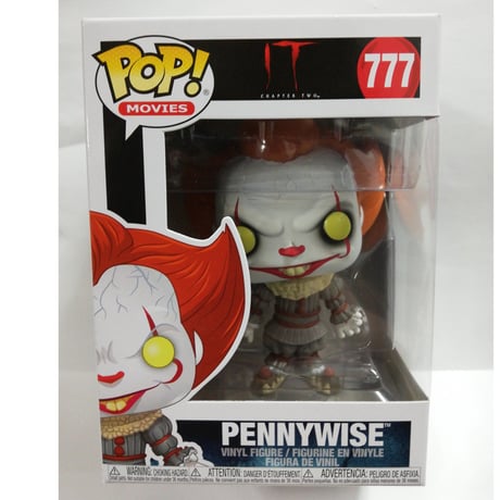 【USA直輸入】ＰＯＰ！　IT  イット “それ”が見えたら、終わり。　ペニーワイズ　ノーマル　にっこり　777　ポップ　FUNKO　ファンコ　フィギュア　IT2　ホラー　ピエロ