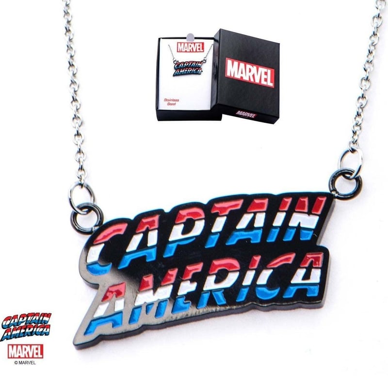 USA直輸入】MARVEL キャプテンアメリカ 文字 ネックレス