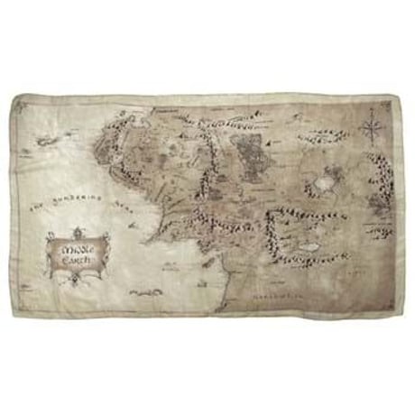 【USA直輸入】The Lord Of The Rings　ロードオブザリング  ミドルアース　マップ　地図　スカーフ　首巻き　力の指輪  　指輪物語  　ホビット