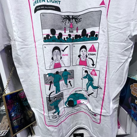 【USA直輸入】　SQUID　GAME　イカゲーム ルール　Tシャツ　Mサイズ　海外ドラマ　サバイバル　ネットフリック　ネトフリ　韓国　韓流　だるまさんがころんだ