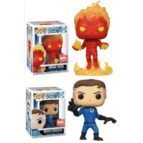 【USA直輸入】MARVEL　FUNKO　マーベル　コレクターコープス　ファンタスティック・フォー　POP！　フィギュア　ポップ ＆ Tシャツ ＆ ピンズ ＆ シール　ヒューマントーチ