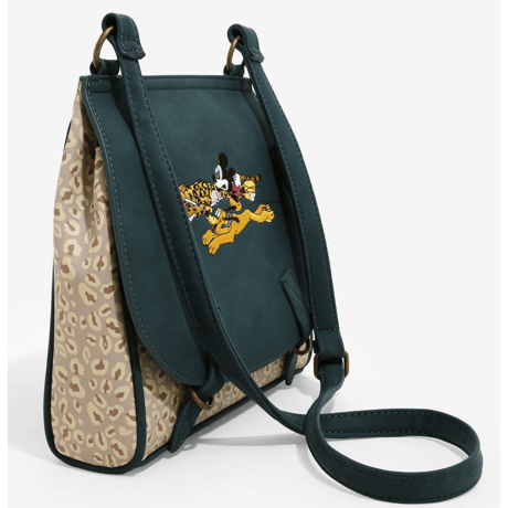 【USA直輸入】DISNEY　ミッキーマウス ＆ プルート ＆ レオパード　ショルダーバッグ　ヒョウ柄　裏地は足跡柄　ディズニー　ラウンジフライ　 Loungefly　肩掛け バッグ　ミッキー