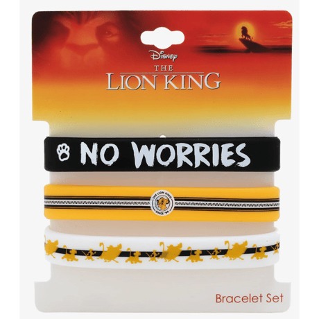 【USA直輸入】DISNEY　ライオンキング　NO WORRIES　シンバ　ティモン　プンバ　ラバー ブレスレット 3点セット　Lion King　ディズニー　バングル　アクセサリー